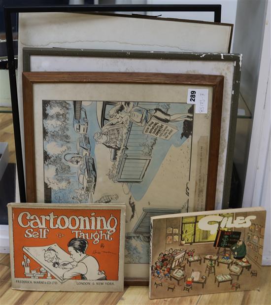 Two original cartoons by Lee and Griffin and sundry related ephemera